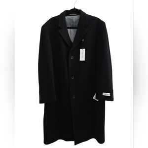 Calvin Klein Wool 80% Cashmere 20%> Black Overcoat Single Breasted Coat Size 42R
